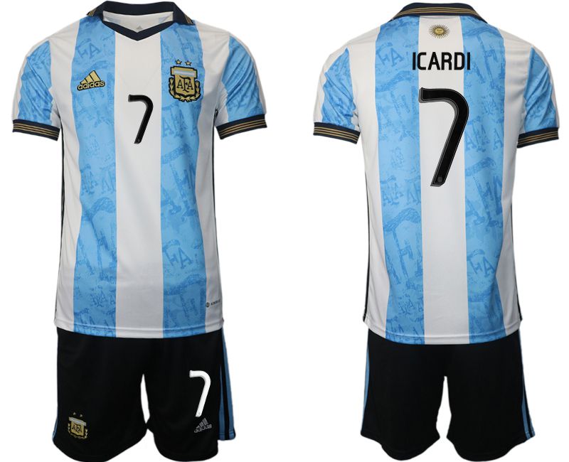 Men 2022 World Cup National Team Argentina home blue #7 Soccer Jersey